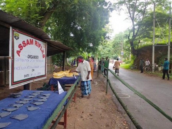 Assam Rifles distributed Free Ration, Masks among needy people Assam Rifles distributed Free Ration, Masks among needy people